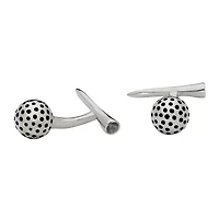Stainless Steel Golf Ball and Tee Cuff Links