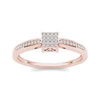1/6 CT.T.W. Natural Diamond 10K Rose Gold Engagement Ring