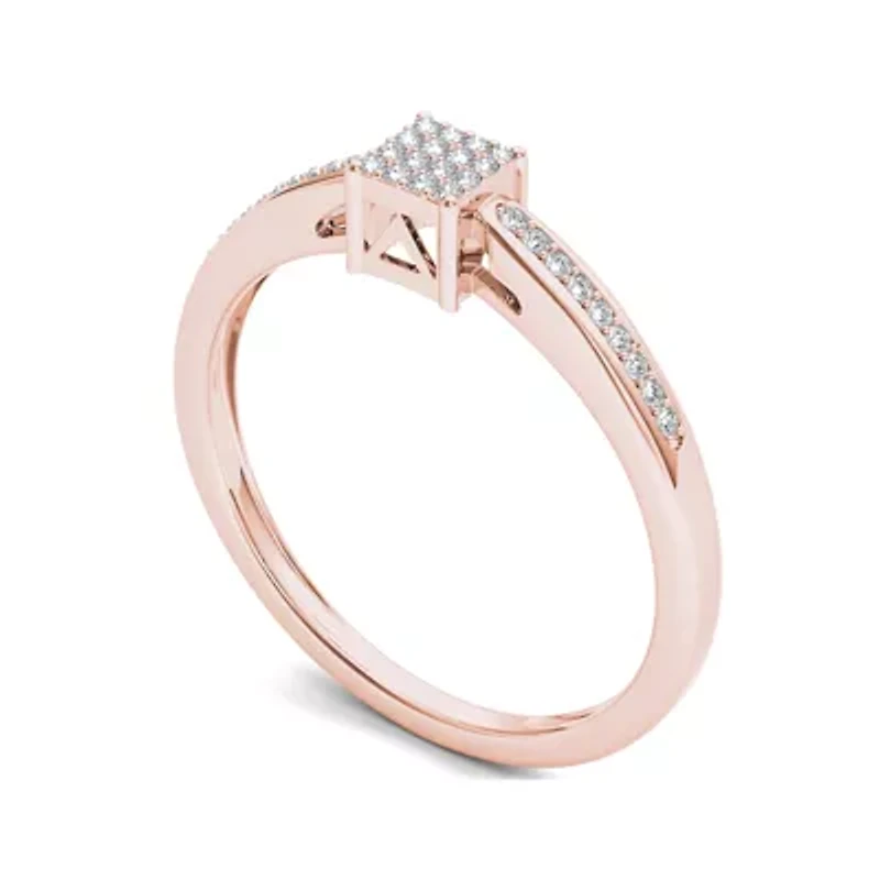 1/6 CT.T.W. Natural Diamond 10K Rose Gold Engagement Ring