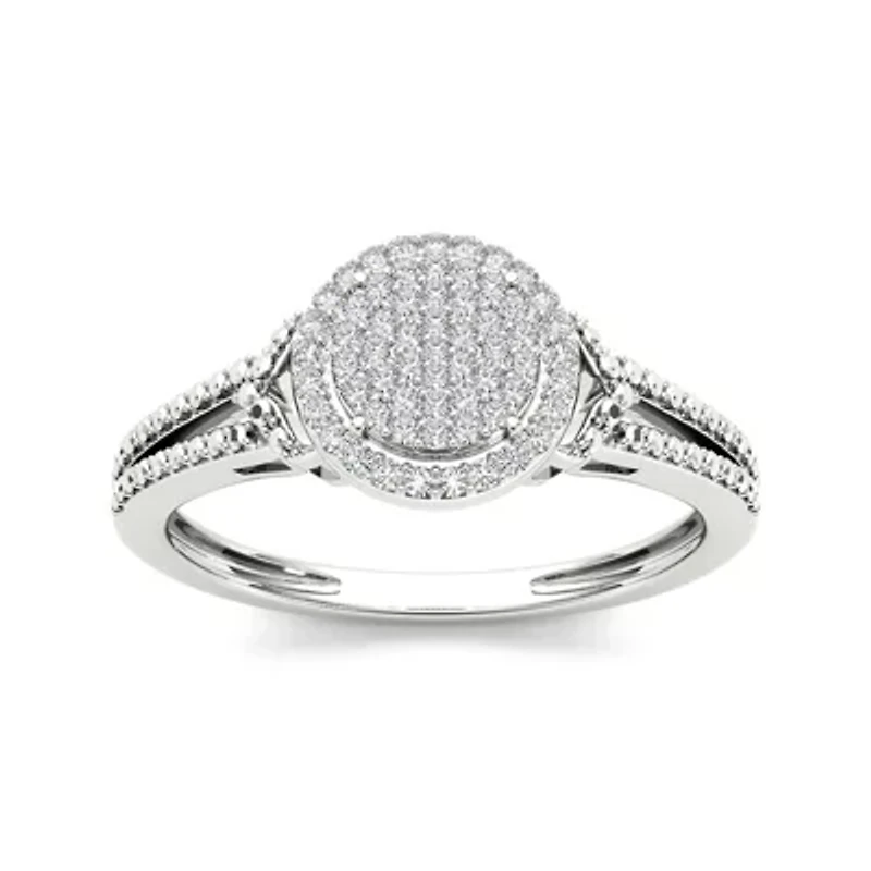 1/6 CT.T.W. Natural Diamond 10K White Gold Engagement Ring