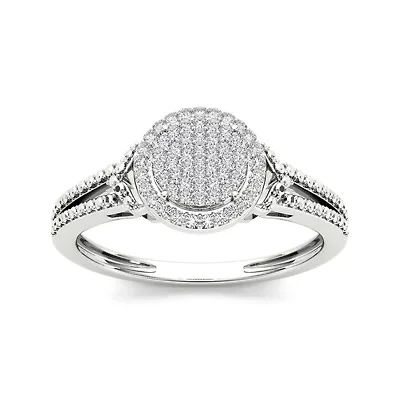 1/6 CT.T.W. Natural Diamond 10K White Gold Engagement Ring