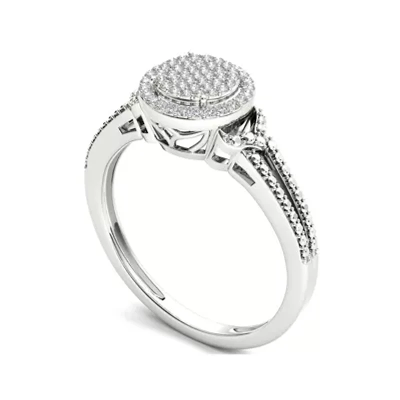 1/6 CT.T.W. Natural Diamond 10K White Gold Engagement Ring