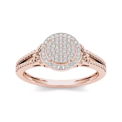 1/ CT.T.W. Natural Diamond 10K Rose Gold Engagement Ring