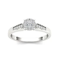 1/4 CT.T.W. Natural Diamond 10K White Gold Engagement Ring