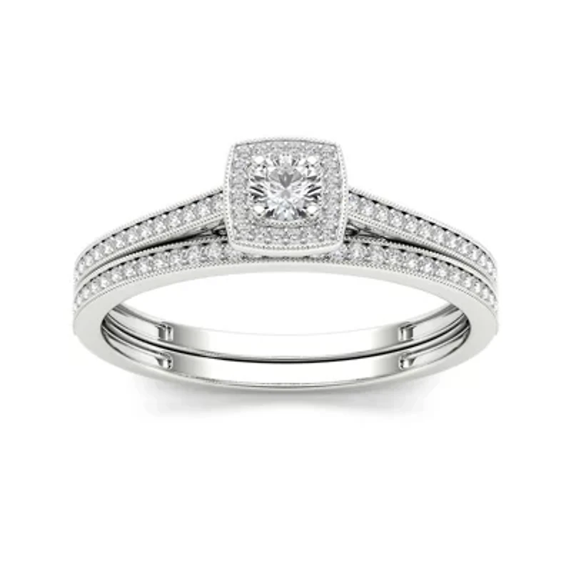 1/3 CT.T.W. Natural Diamond 10K White Gold Engagement Ring