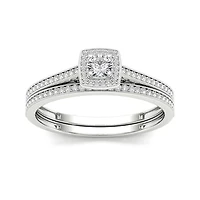 1/3 CT.T.W. Natural Diamond 10K White Gold Engagement Ring