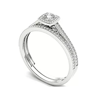 1/3 CT.T.W. Natural Diamond 10K White Gold Engagement Ring