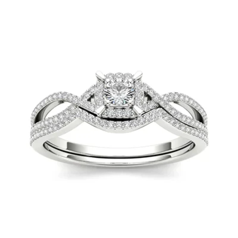 1/3 CT.T.W. Natural Diamond 14K White Gold Engagement Ring