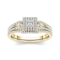 1/2 CT. T.W. Diamond 10K Yellow Gold Bridal Set Ring