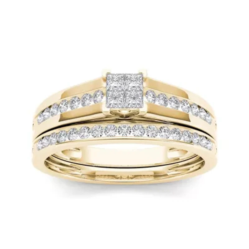 1/2 CT. T.W. Diamond 10K Yellow Gold Bridal Set Ring