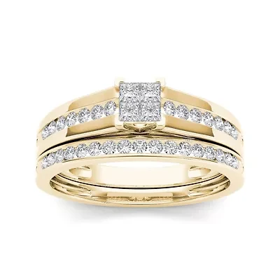 1/2 CT. T.W. Diamond 10K Yellow Gold Bridal Set Ring
