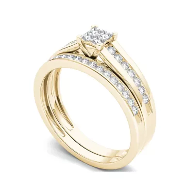 1/2 CT. T.W. Diamond 10K Yellow Gold Bridal Set Ring