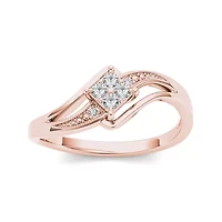 1/ CT.T.W. Natural Diamond 10K Rose Gold Engagement Ring