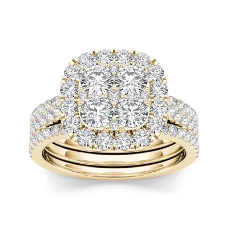 2 CT.T.W. Natural Diamond 14K Yellow Gold Bridal Set