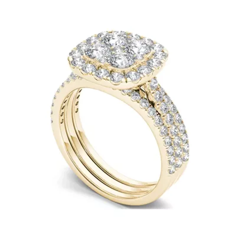 2 CT.T.W. Natural Diamond 14K Yellow Gold Bridal Set