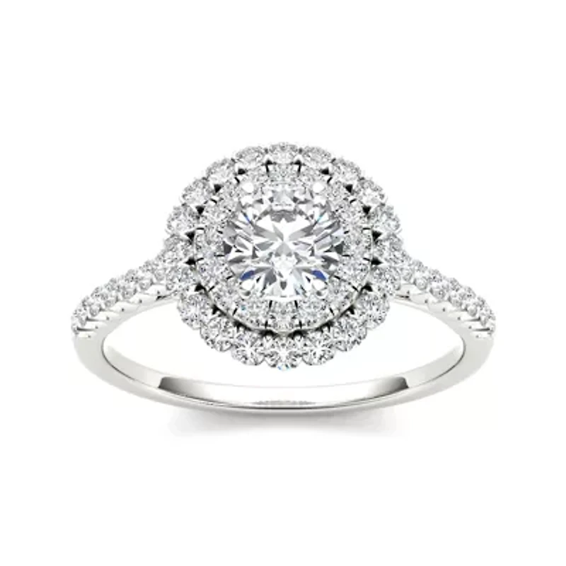 1 CT.T.W. Natural Diamond 14K White Gold Engagement Ring