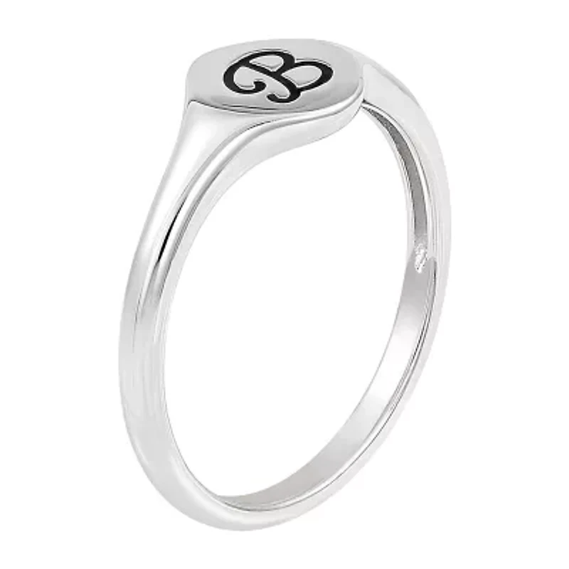 Womens Sterling Silver Signet Ring