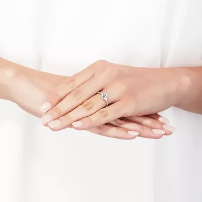 Womens Sterling Silver Signet Ring