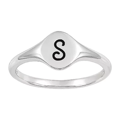 Womens Sterling Silver Signet Ring