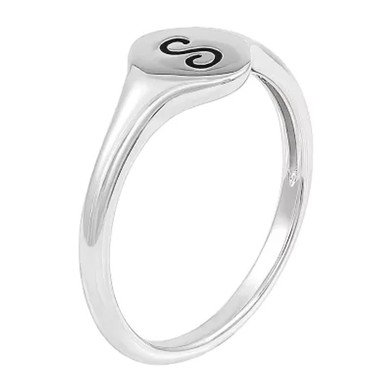 Womens Sterling Silver Signet Ring