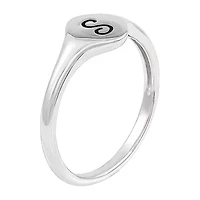 Womens Sterling Silver Signet Ring
