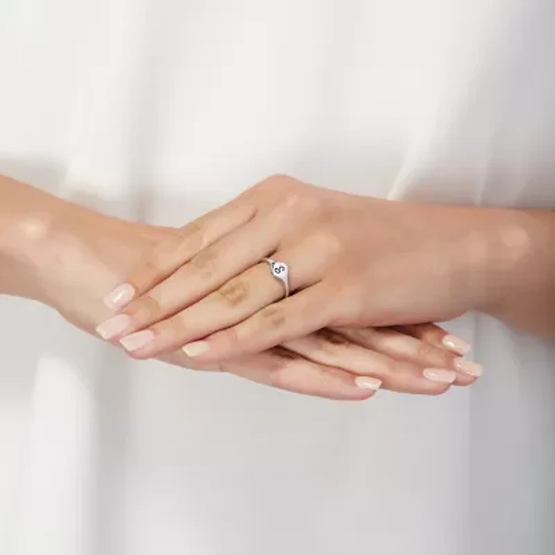 Womens Sterling Silver Signet Ring
