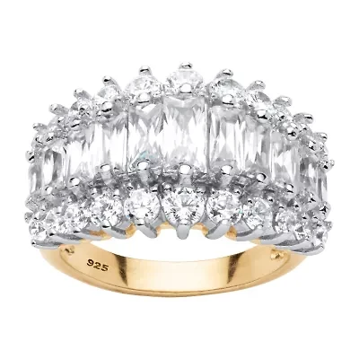 DiamonArt® Womens 4 1/2 CT. T.W. White Cubic Zirconia 18K Gold Over Silver Engagement Ring