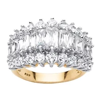 DiamonArt® Womens 4 1/2 CT. T.W. White Cubic Zirconia 18K Gold Over Silver Engagement Ring