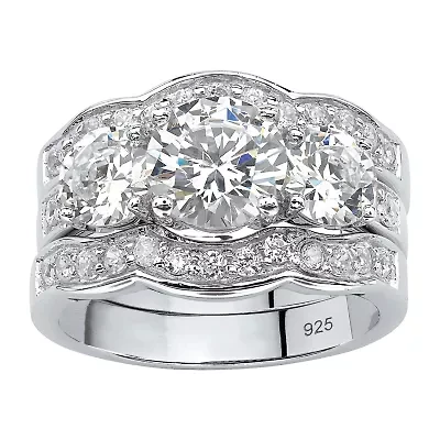DiamonArt® Womens 4 1/2 CT. T.W. White Cubic Zirconia Sterling Silver Bridal Set