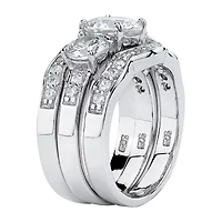DiamonArt® Womens 4 1/2 CT. T.W. White Cubic Zirconia Sterling Silver Bridal Set