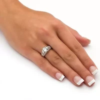 DiamonArt® Womens 1 3/4 CT. T.W. White Cubic Zirconia Sterling Silver Engagement Ring