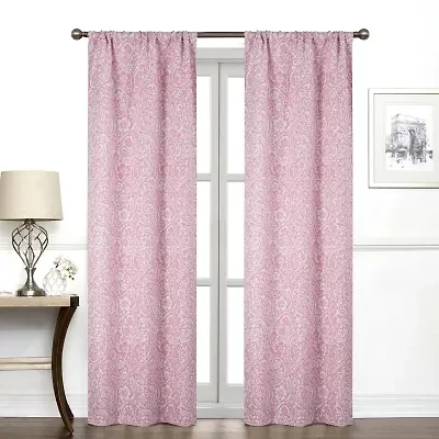 Regal Home York Paisley Rod Pocket Light-Filtering Single Curtain Panel