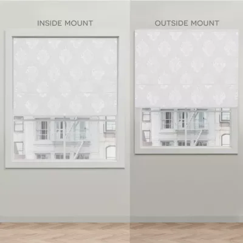 Exclusive Home Curtains Marseilles Damask Cordless Blackout Roman Shade