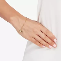 Gold Addiction Womens 14K Gold Cross Charm Bracelet