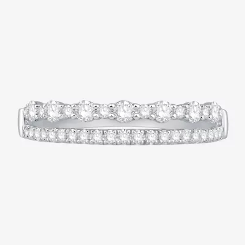 Womens 1/2 CT. T.W. Natural White Diamond 10K Gold Wedding Band
