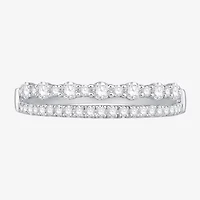 Womens 1/2 CT. T.W. Natural White Diamond 10K Gold Wedding Band
