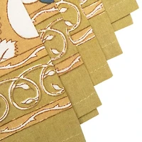 Couleur Nature Forest Harvest Mustard & Blue S6 Napkins