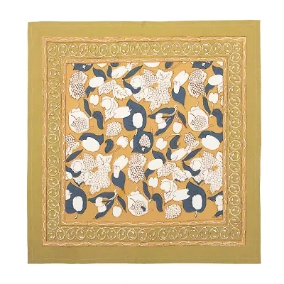 Couleur Nature Forest Harvest Mustard & Blue S6 Napkins