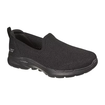 Skechers Womens Go Walk 6 Clear Virtue Slip-On Walking Shoes