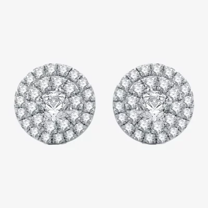 Ever Star (H-I / I1) 2 CT. T.W. Lab Grown White Diamond 10K White Gold 12.5mm Round Stud Earrings