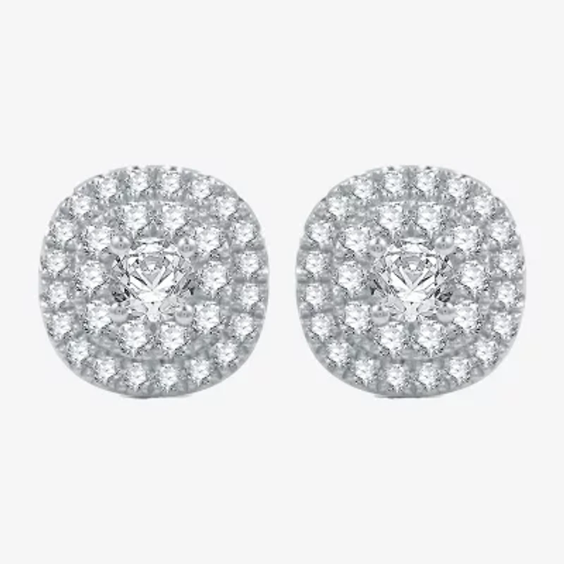 Ever Star (H-I / I1) 2 CT. T.W. Lab Grown White Diamond 10K White Gold 12.9mm Round Stud Earrings