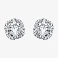 Ever Star (H-I / I1) 1 CT. T.W. Lab Grown White Diamond 10K White Gold 7.9mm Round Cushion Stud Earrings