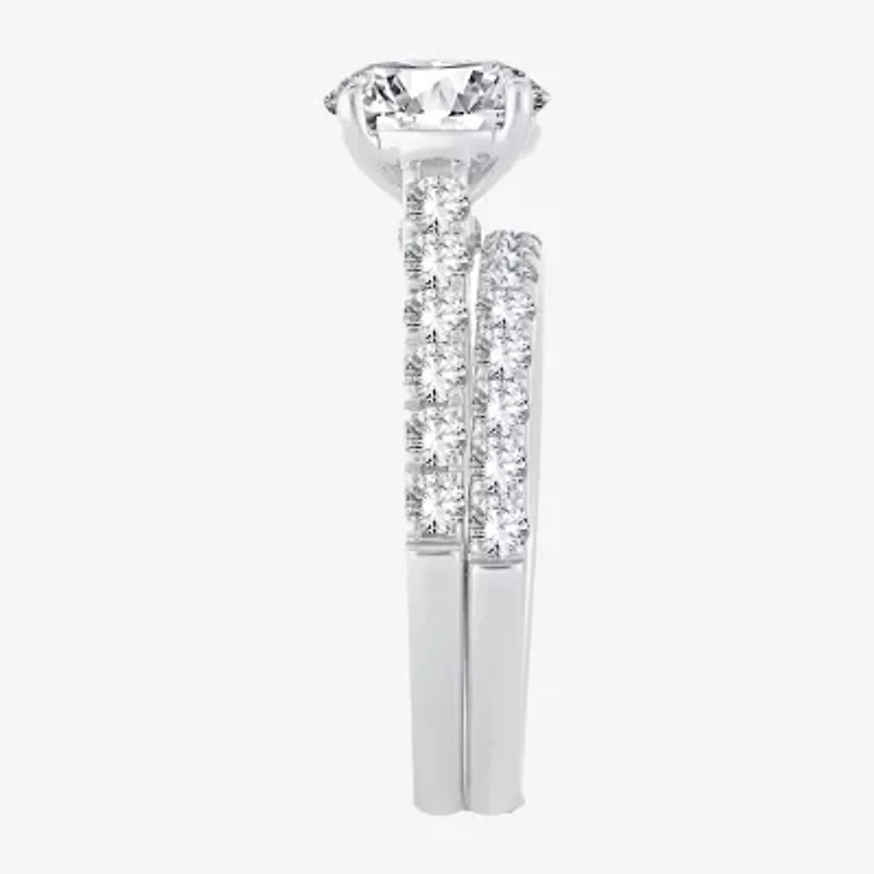 (H-I / SI1-SI2) Signature By Modern Bride Womens 2 1/2 CT. TW. Lab Grown White Diamond 14K Gold Round Bridal Set