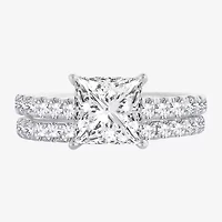 (H-I / SI1-SI2) Signature By Modern Bride Womens 2 1/2 CT. TW. Lab Grown White Diamond 14K Gold Princess Bridal Set