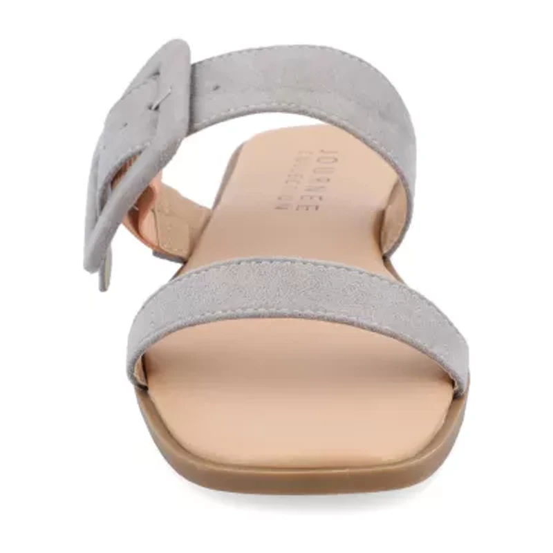 Journee Collection Womens Kerris Adjustable Strap Flat Sandals