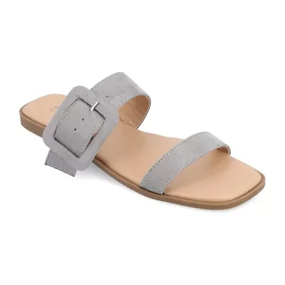 Journee Collection Womens Kerris Adjustable Strap Flat Sandals