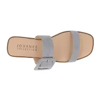 Journee Collection Womens Kerris Adjustable Strap Flat Sandals
