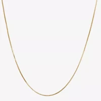 Made Italy 14K Gold 18 - 22 Inch Solid Box Chain Necklace