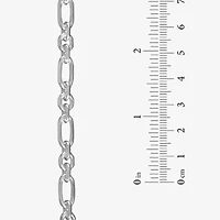 Made in Italy Womens Sterling Silver Inch Solid Link Chain Bracelet
