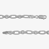 Made in Italy Womens Sterling Silver Inch Solid Link Chain Bracelet